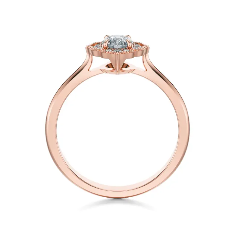 Pierścionek z różowego złota z diamentami